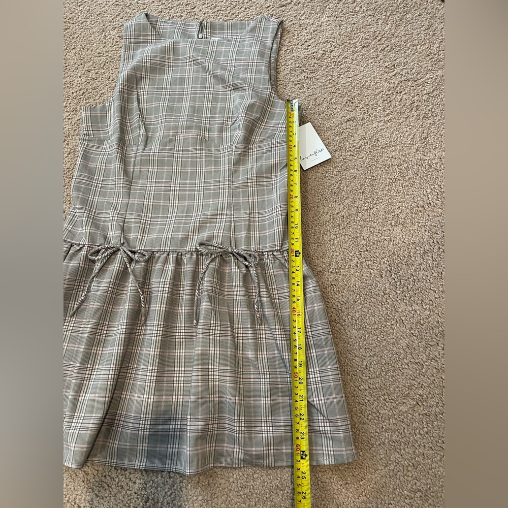 LOVE FIRE Junior Checkered Drop Waist Mini Dress - Picture 7 of 9